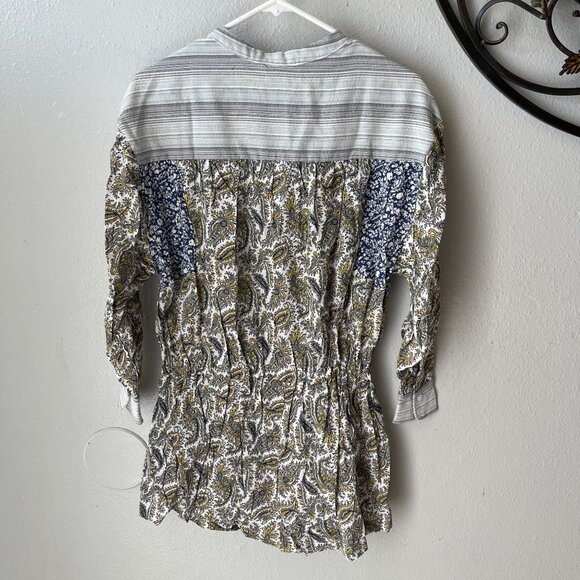 Lucca Womens Paisley  Floral Print Romper Button‎ Front And Long Sleeves - Picture 2 of 11